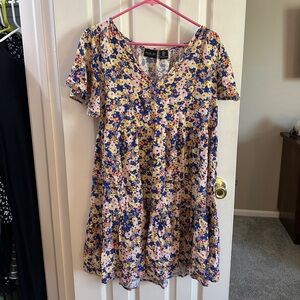 Rachel Zoe babydoll floral print dress size medium